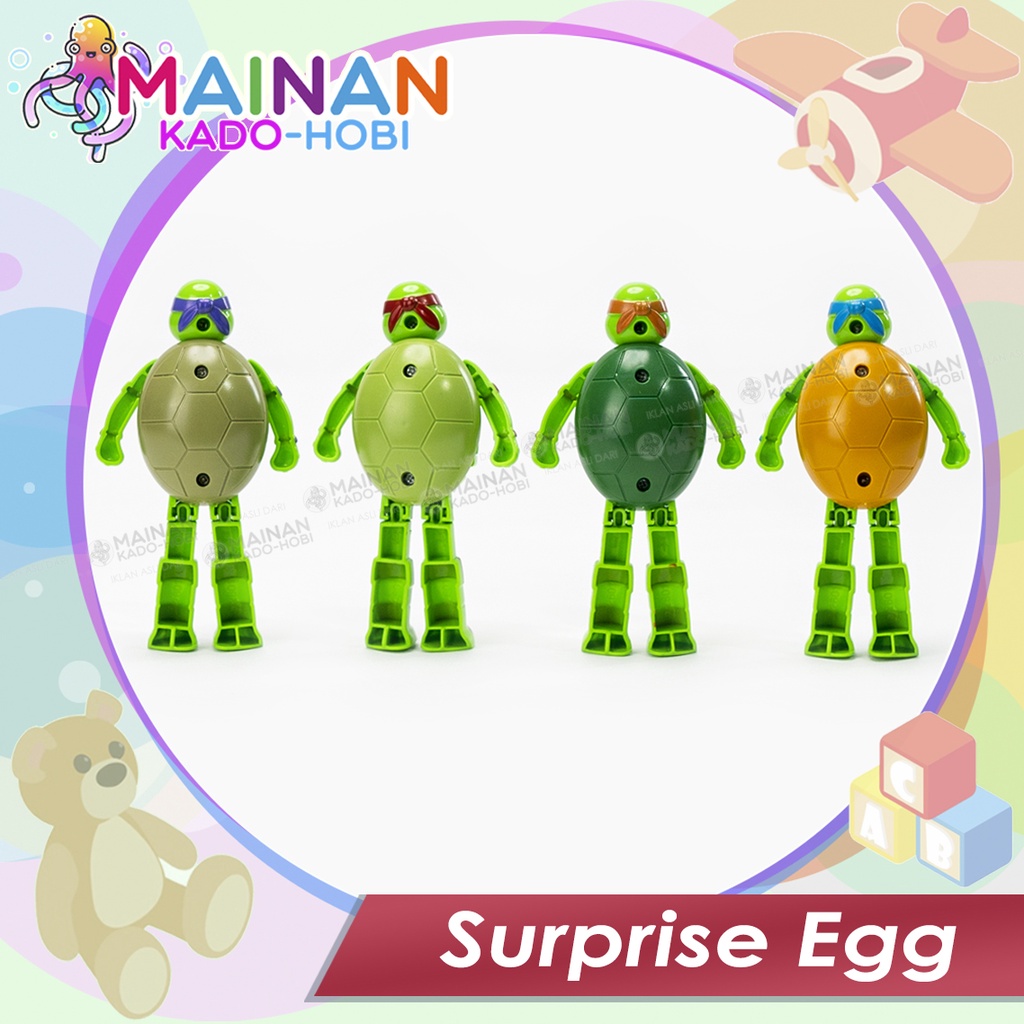 KADO HADIAH MAINAN ANAK SURPRISE EGG TELUR ACTION FIGURE NINJA TURTLE