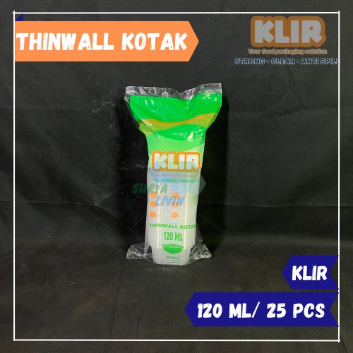 Thinwall Kotak 120 ml (25 pcs) Klir / Thinwall Square / Kotak Kecil