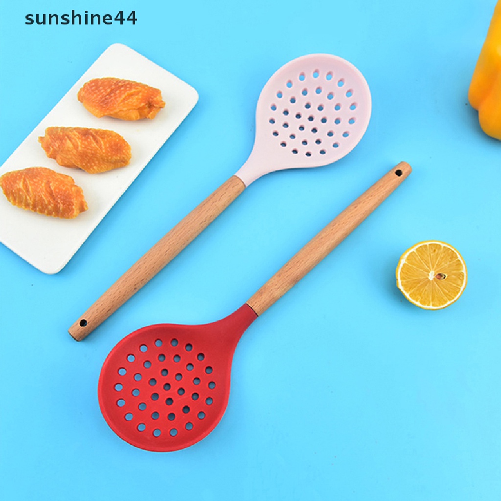 Sunshine 1Pc One-Piece Handle Silicone Colander Saringan Masak Alat Dapur ID