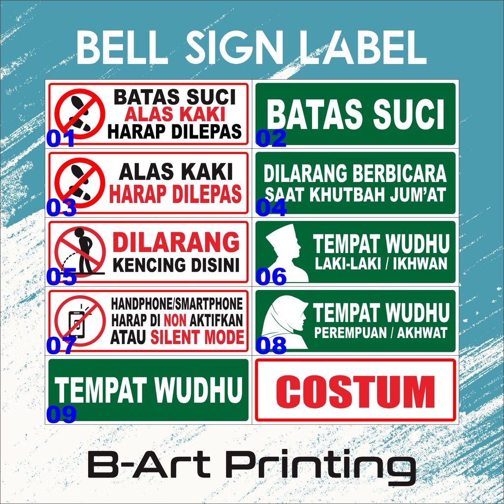 LABEL SIGN AKRILIK MASJID MUSHOLLAH TEMPAT WUDHU Musholla Tempat Wudhu Batas Suci AKRILIK SIGN DILARANG BICARA SAAT KHUTBAH JUM'AT