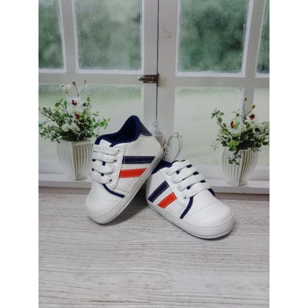 sepatu bayi prewalker anak unisex usia 0-12 bulan anti selip /sepatu bayi murah - pelangi