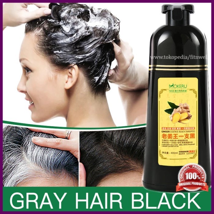 Sampo Penghitam Rambut Uban 500ml -  Perawatan Rambut Shampo Rambut Hitam / Mokeru Black Hair Shampoo Efektif All In One Hair 100% Original Best Seller