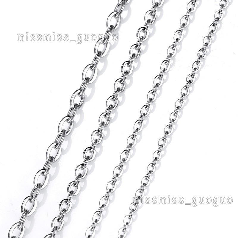 Missmiss Kalung Rantai Bentuk O Bahan Titanium Steel Gaya Korea / Jepang