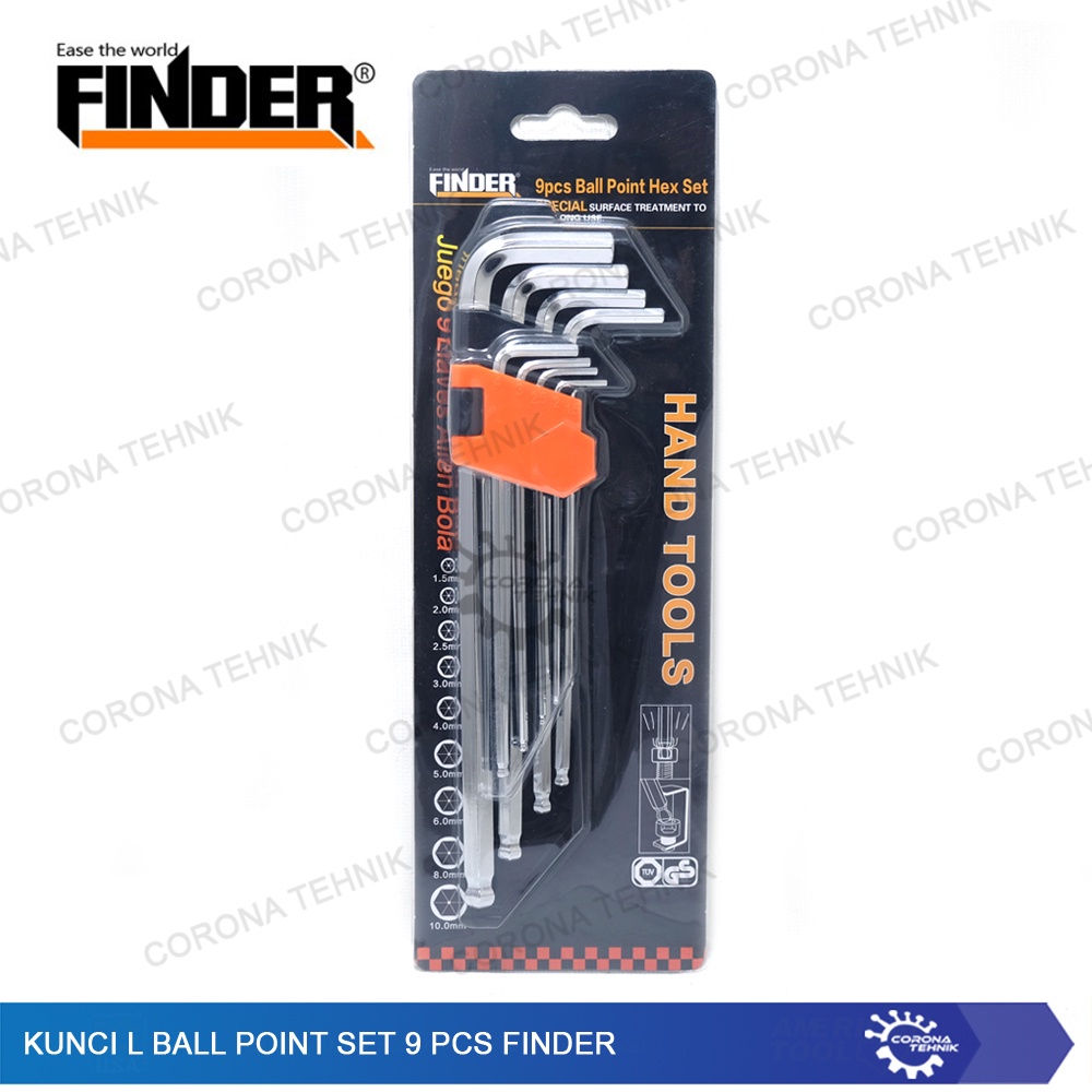 Kunci L Ball Point Set 9 Pcs Finder