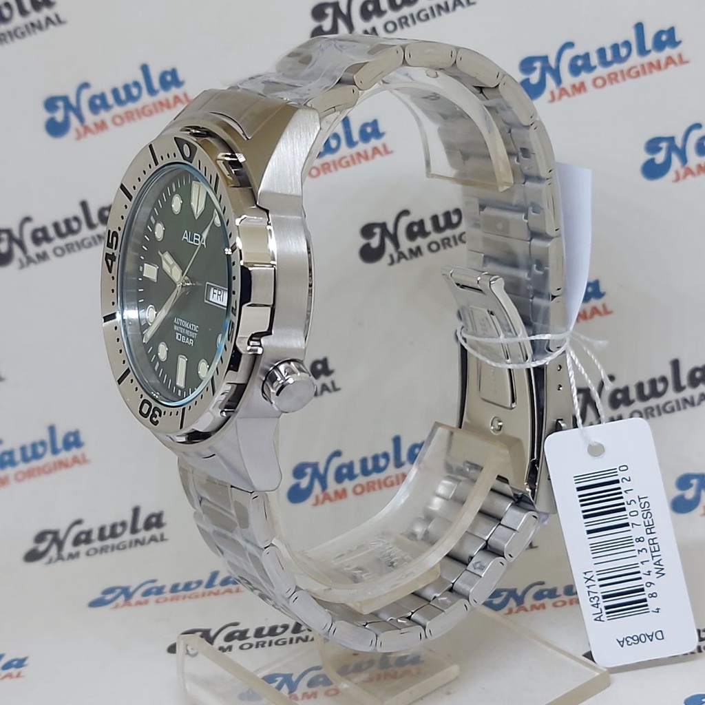 Alba Automatic AL4371X1 Green Dial - Jam Tangan Pria AL4371