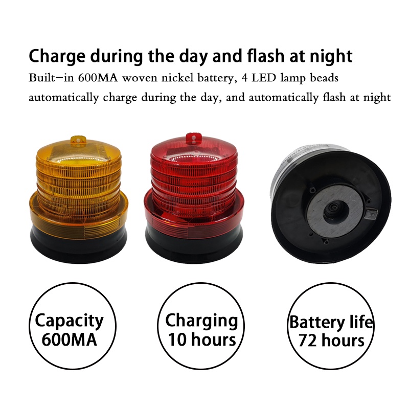 Lampu Warning Light Rotary Energi Matahari Warning Lampu Emergency Rotary Lampu Peringatan Flash Ledakan Mobil Lokasi Konstruksi