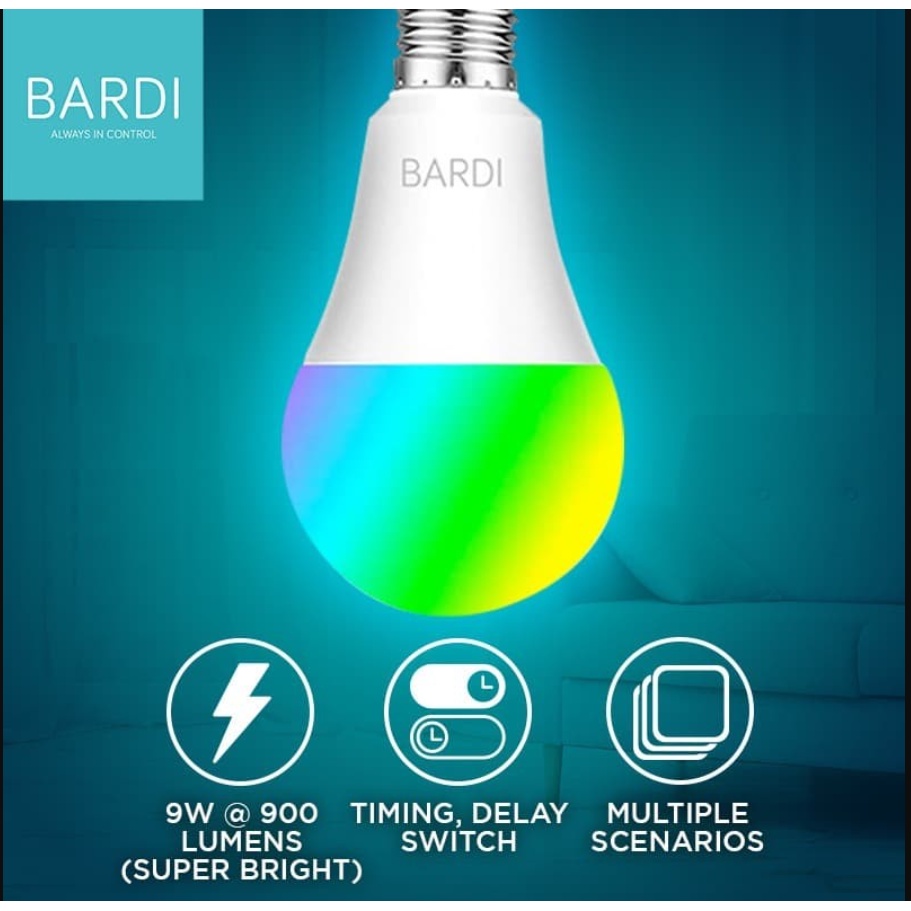 BARDI Smart Lamp LED Bulb RGB WW 9W WiFi Wireless IoT Home Automation