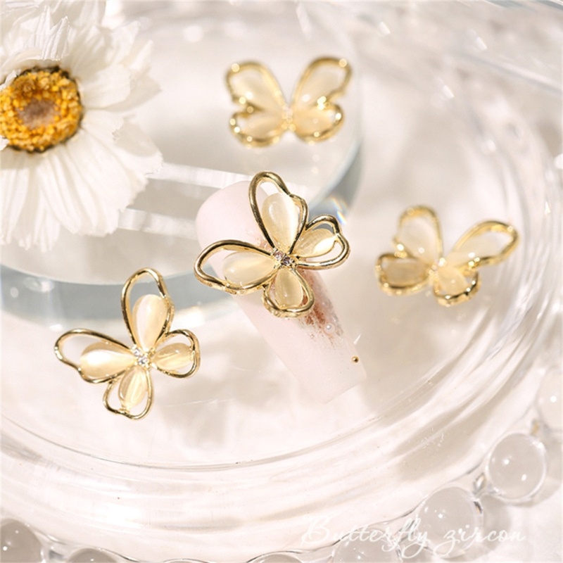 Siy Nail Art Rhinestones Metal Nail Studs 3D Pesona Kuku Kupu-Kupu-Kuku Berlian
