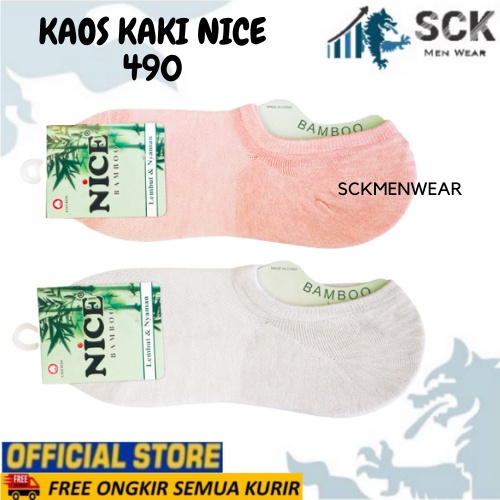 Kaos Kaki Wanita NICE 490 Polos Warna / Kaus Kaki Kebutuhan Wanita / Invisible Socks Bawah Mata Kaki Cewek - sckmenwear GROSIR