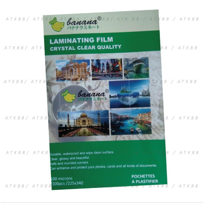 

[[JNT COD]] Plastik Laminating F4 merk Banana (1 pak isi 100 pcs)