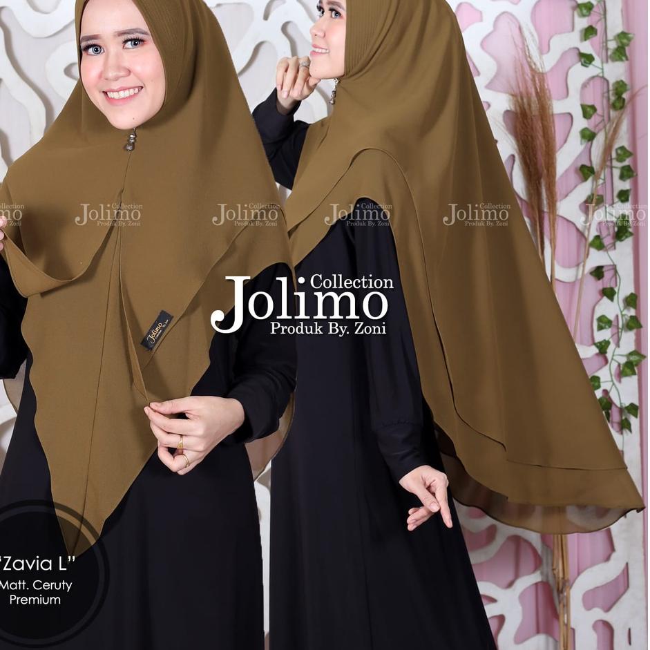 ☇ BISA COD/ khimar zavia ori jolimo/matt ceruty babidoll premium/hijab 2layer pet antem/Realpict ✷