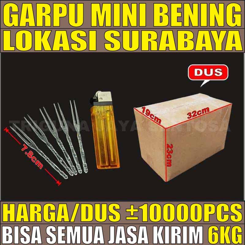 Garpu Mini Bening Plastik dus semua jasa kirim ekspedisi garpu buah supa Surabaya