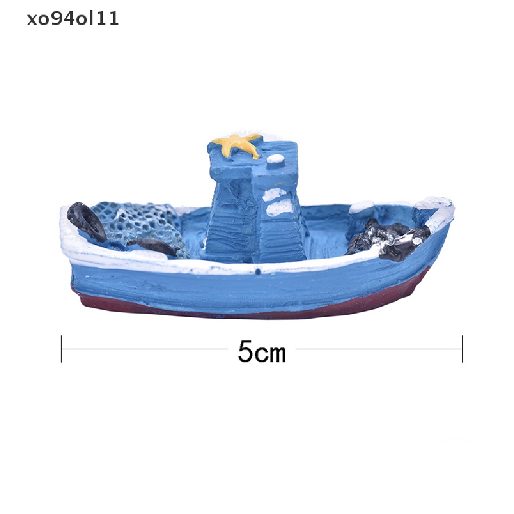 Xo Pop 1 Pcs Yacht Kapal Kapal Nelayan Miniatur Peri Taman Rumah Rumah Kerajinan Micro Lansekap Dekorasi DIY Aksesoris OL