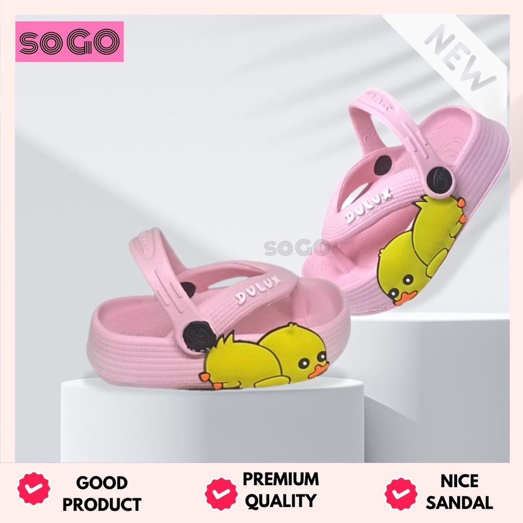 sogo DULUX 510E Sandal Anak Perempuan Model Jepit Tali Belakang karakter Duck Lucu