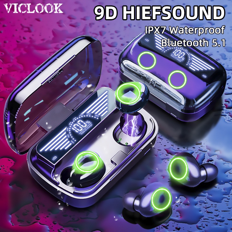 VICLOOK COD M10/M30 Headset Bluetooth TWS LED Display Earphone Wireless Smart Touch Headphone 3500mAh