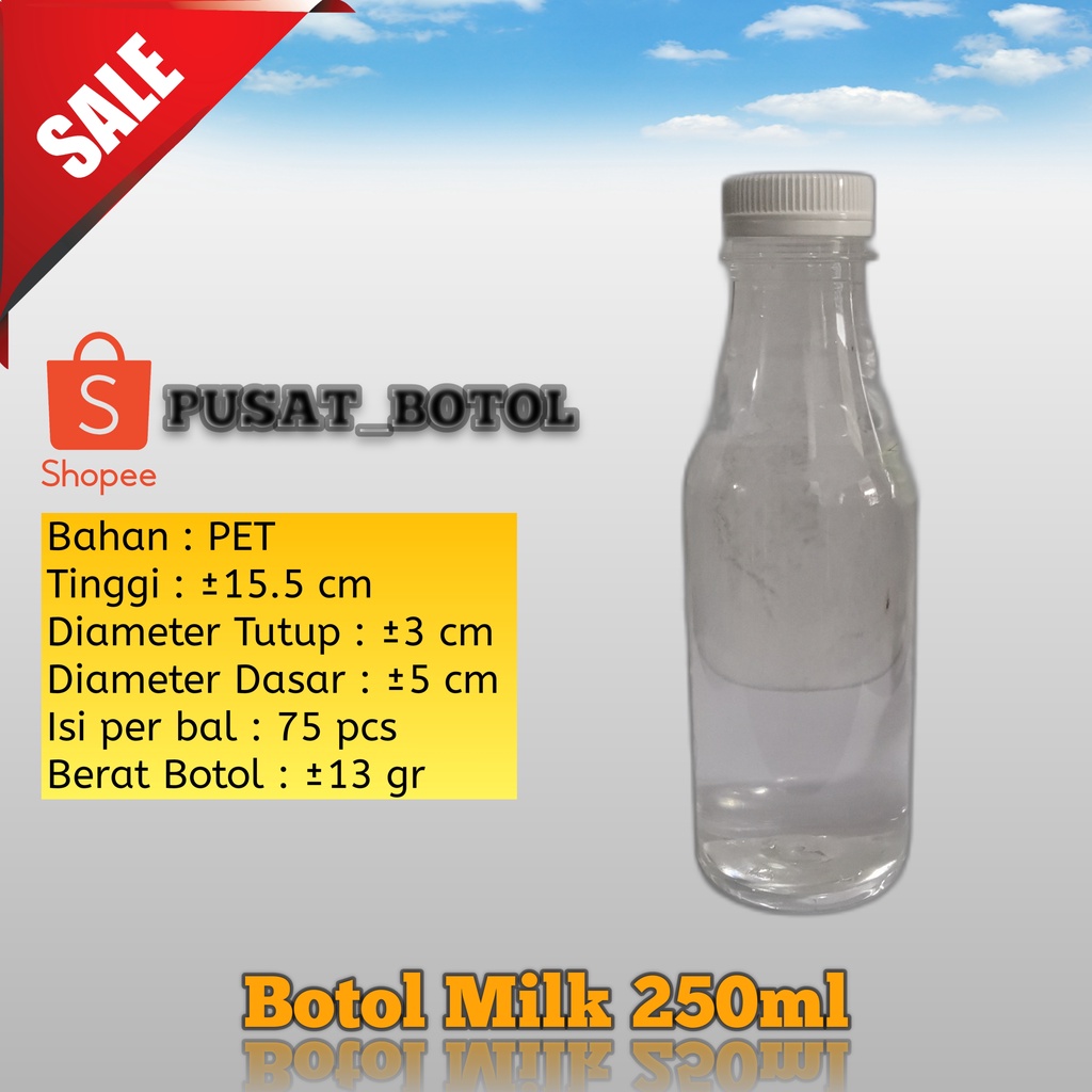 Botol plastik 250 ml / botol milk 250 ml