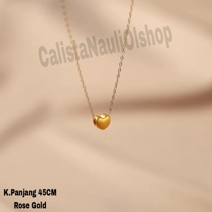 Kalung Titanium Love Padat Simple Korea Anti Karat Dan Anti Luntur