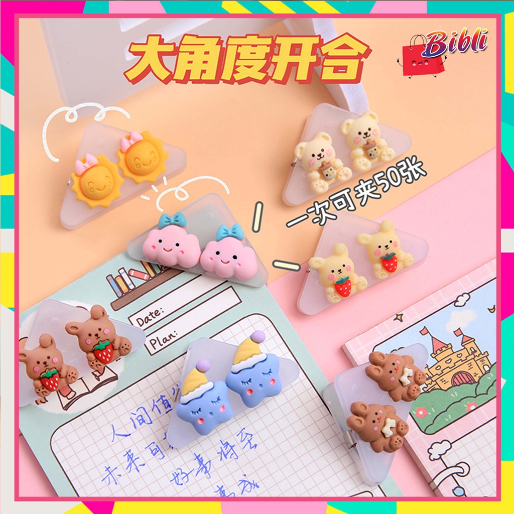 

♛ ♛Penjepit Kertas Klip Sudut Kertas Segitiga Push Pin Karakter Lucu Akrilik