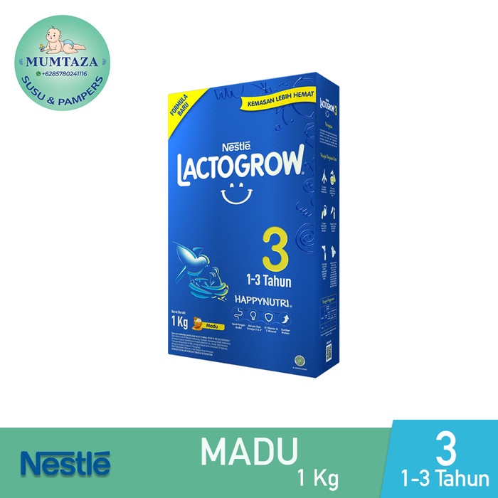 

[ COD ] NESTLE LACTOGROW 3 Susu Pertumbuhan Rasa Madu 1-3 tahun 1Kg