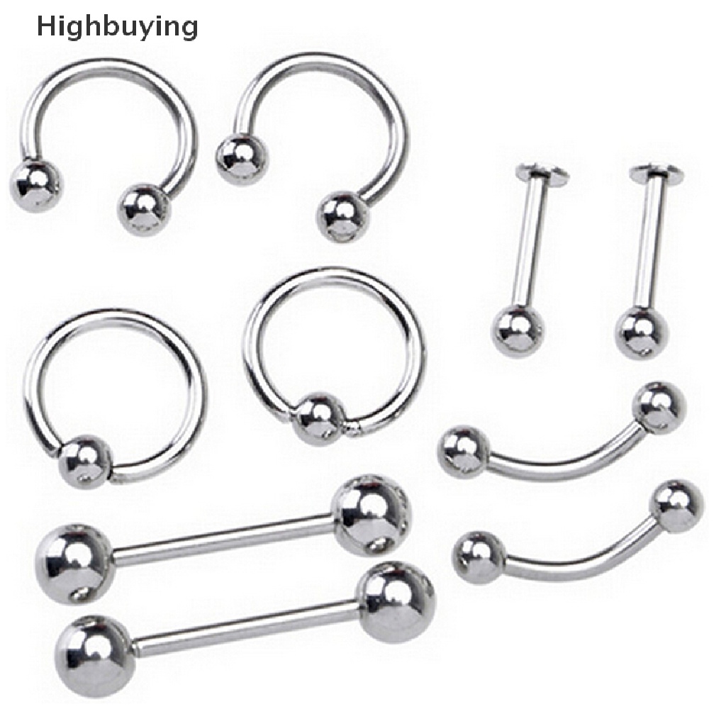 Hbid Perhiasan Tubuh Stainless Steel Alis Lidah Bar Labret Bibir Hidung Rings Glory