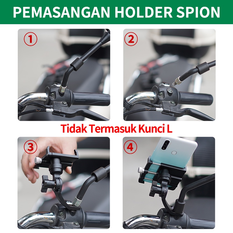 Holder hp motor full besi stang/Phone holder hp motor spion /tempat hp di motor/dudukan hp di motor/universal holder handphone sepeda