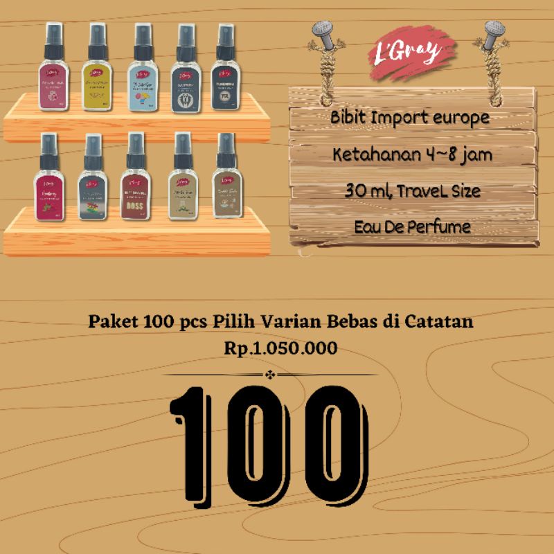 Paket Usaha Parfum L'gray 100pcs