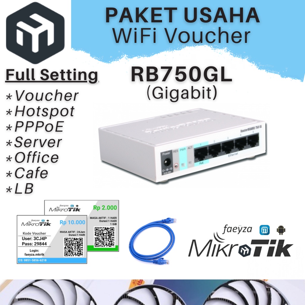 MikroTik RB750GL Full Setting Hotspot Voucher PPPoE Server Load Balance
