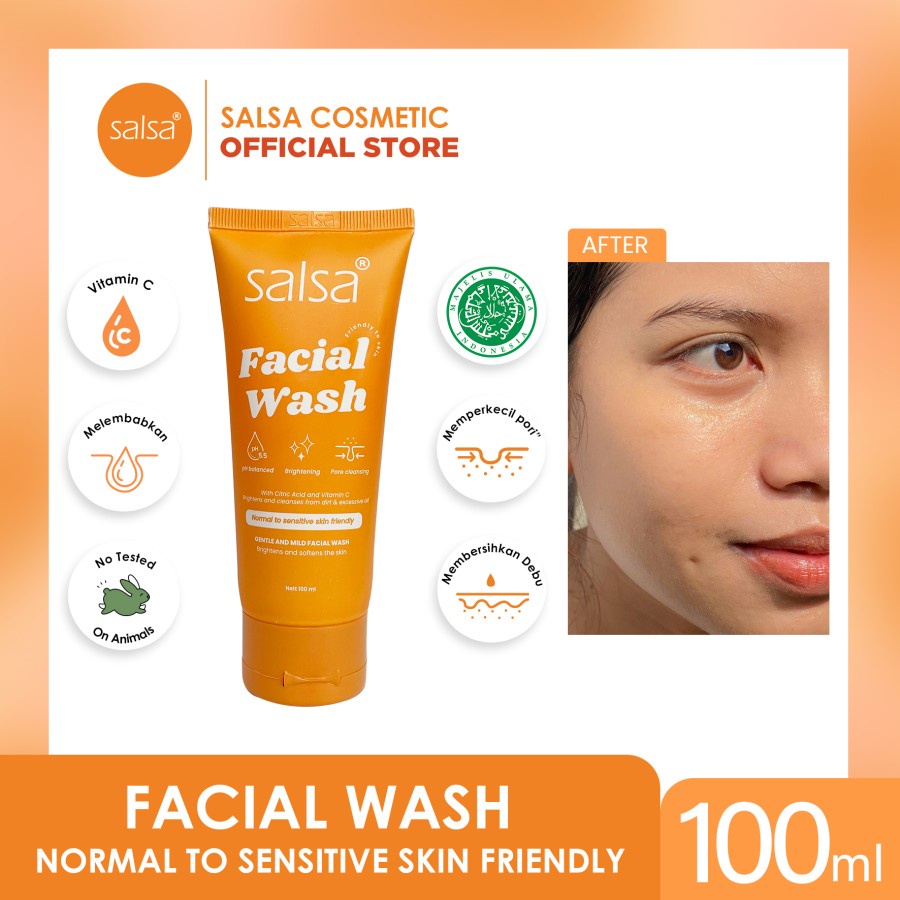 SALSA Gentle and Mild Facial Wash 100ML | Sabun Pembersih Wajah