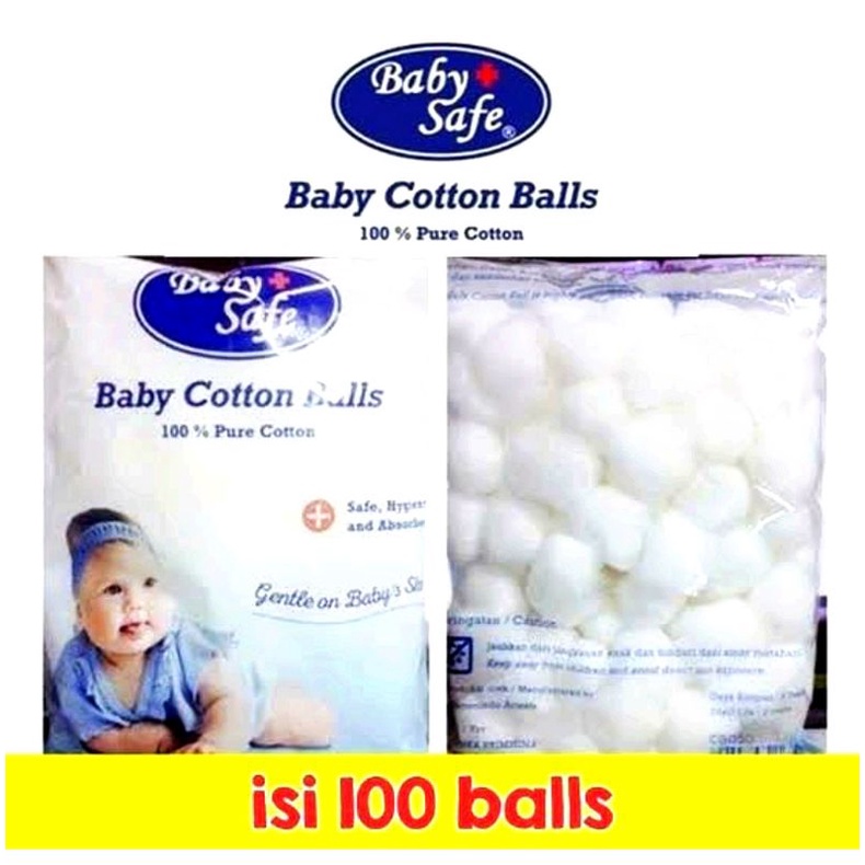 Kapas Bola Baby Safe Cotton Balls isi 100