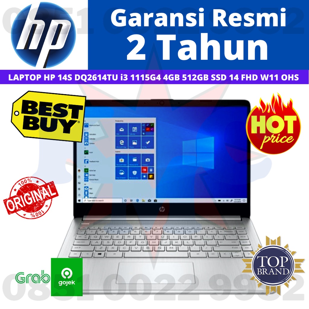 HP 14S DQ2614TU i3 1115G4 4GB SSD 512GB 14 FHD IPS W11 OHS