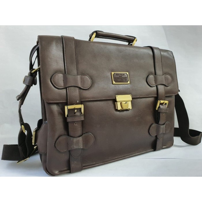 Terlaris Tas Kerja Italy Sergio Milano Men Dark Brown Italian Design Ori