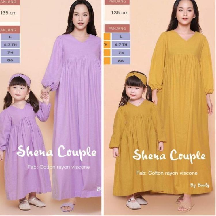 New Sale Baju Couple Ibu Dan Anak Polos Shena Couple/Baju Ibu Dan Anak