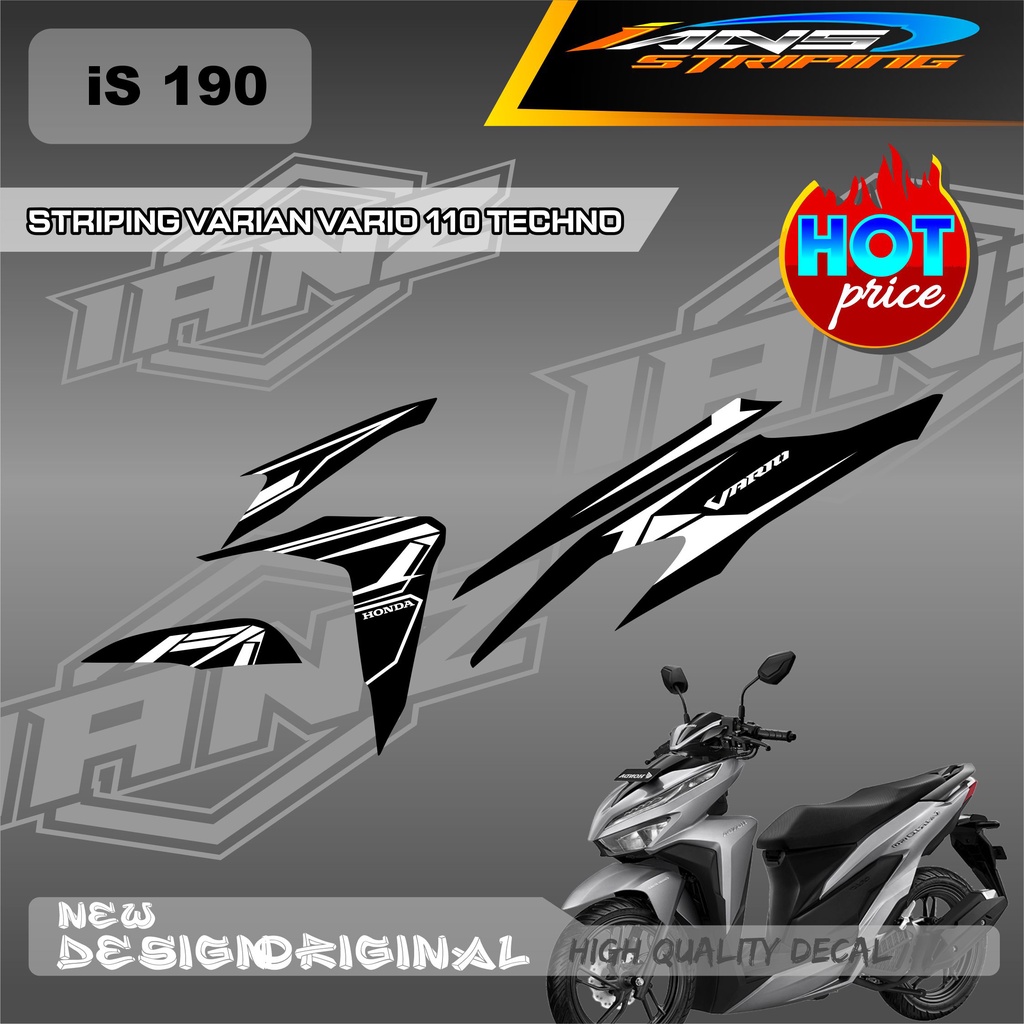 NEW STRIPING VARIASI HONDA VARIO CBS DAN TECHNO 110 GRAFIK STIKER LIST SEMI FULL BODY / DECAL KERETA VARIO TECHNO  IS190