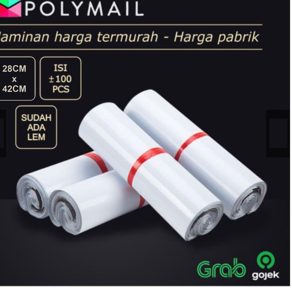 

Segera Cek POLYMAILER ±100PCS 28x42CM PUTIH PREMIUM GLOSSY PLASTIK POLYMAILER WHITE