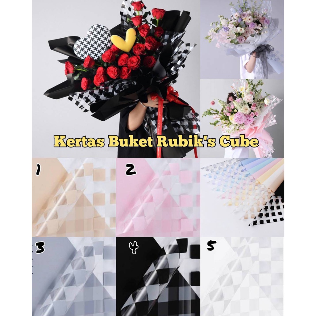 

Free Packing Kertas Kado - Kertas Cellophane Rubik's Cube Opp Paper Wrapping Flower- Kertas Buket Bunga Cube Transparan - Kertas Cellophane Bermotif