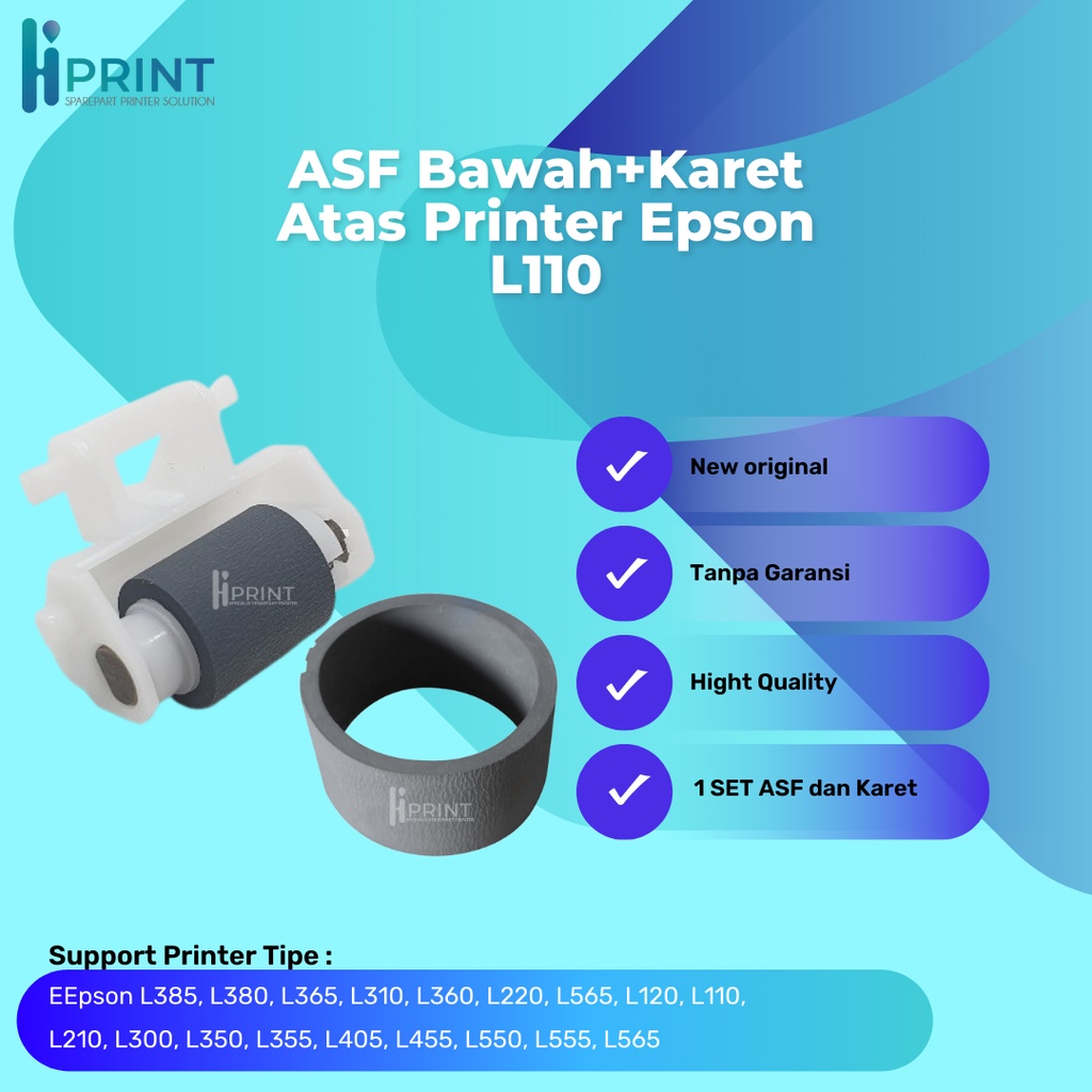 Karet Roller ASF Atas+ASF Bawah Epson L120 L110 L210 L300 New Karet L110 dan ASF Bawah L110