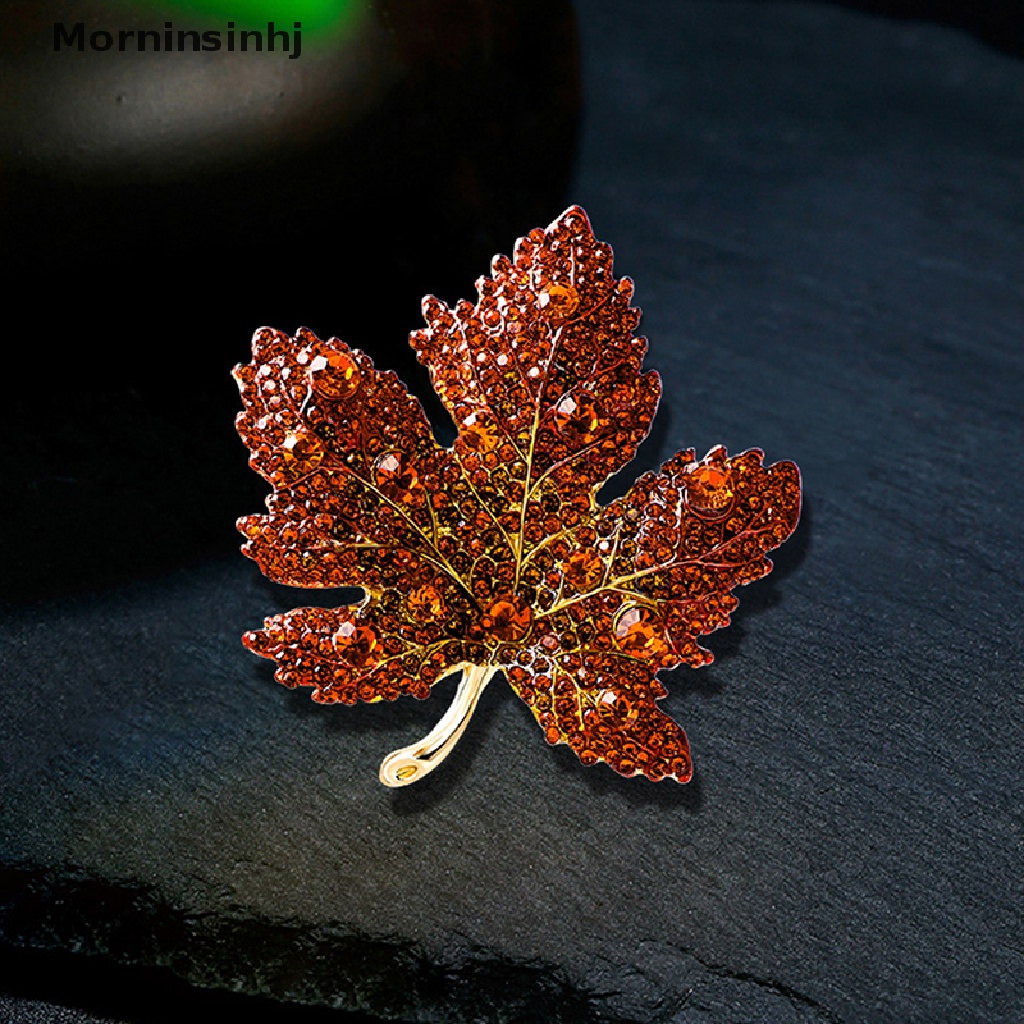 Mornin Bersinar Maple Daun Bros Berlian Imitasi Musim Dingin Fashion Perhiasan Pernikahan Yang Indah Pin Pesta Kantor Bros Pin Aksesoris Hadiah id