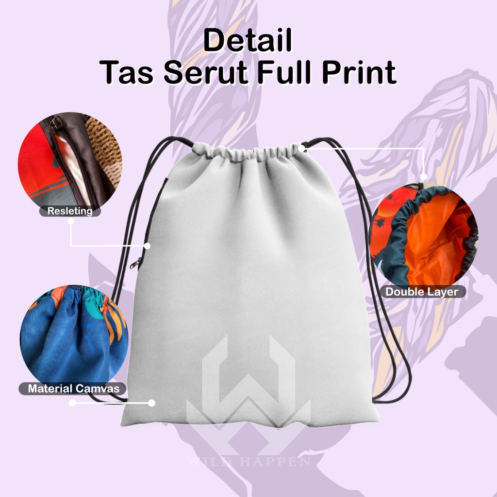 Tas Serut / String Bag Full Print Asics