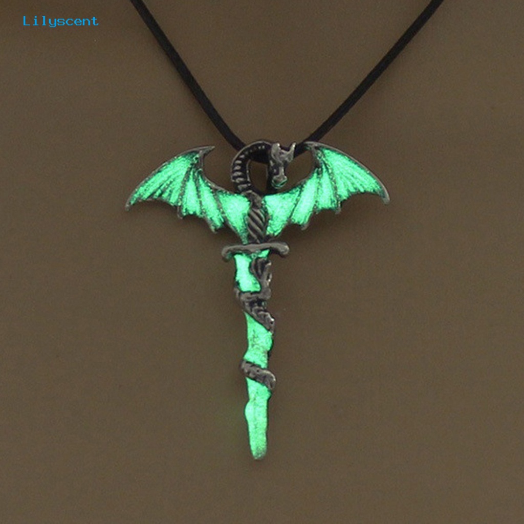 [LS] Vintage Glow In The Dark Liontin Salib Kalung Bercahaya Perhiasan Halloween