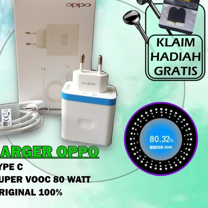 ♝ Charger Oppo Super VOOC 80 Watt / 65 Watt / 33 Watt / 20 Watt / 10 Watt Fast Charging Type C / Mic