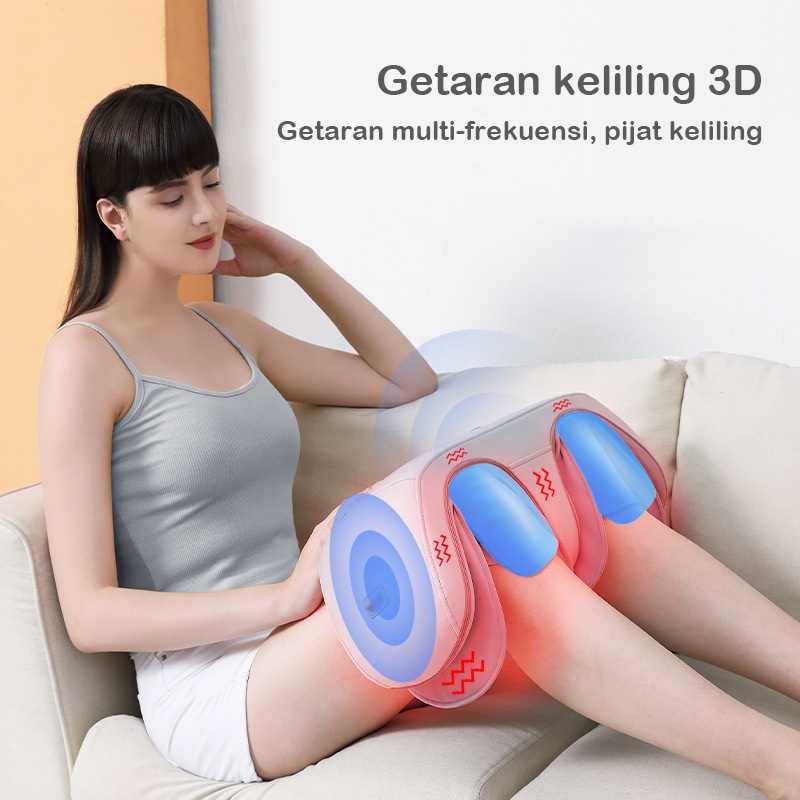 【ORI Garansi】Alat Terapi Pijat Lutut Pemanas 3 In 1 Knee Health Care Compression Heating Knee Massager Elektrik Portable