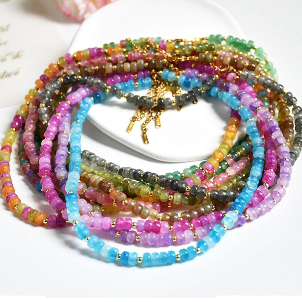 Mxbeauty Wanita y2k Kalung Indah Retro Etnik Klavikula Rantai Buatan Kristal Hadiah Gadis Manik Sederhana Sweater Rantai