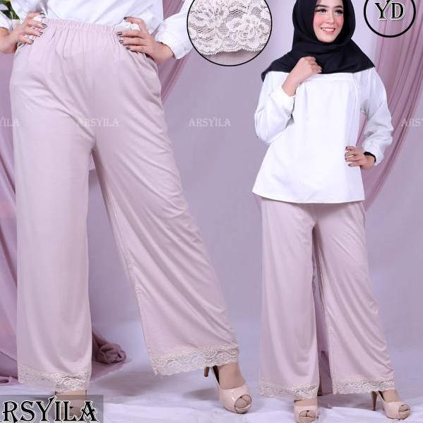 ☆ celana dalama gamis kulot renda pendek ○