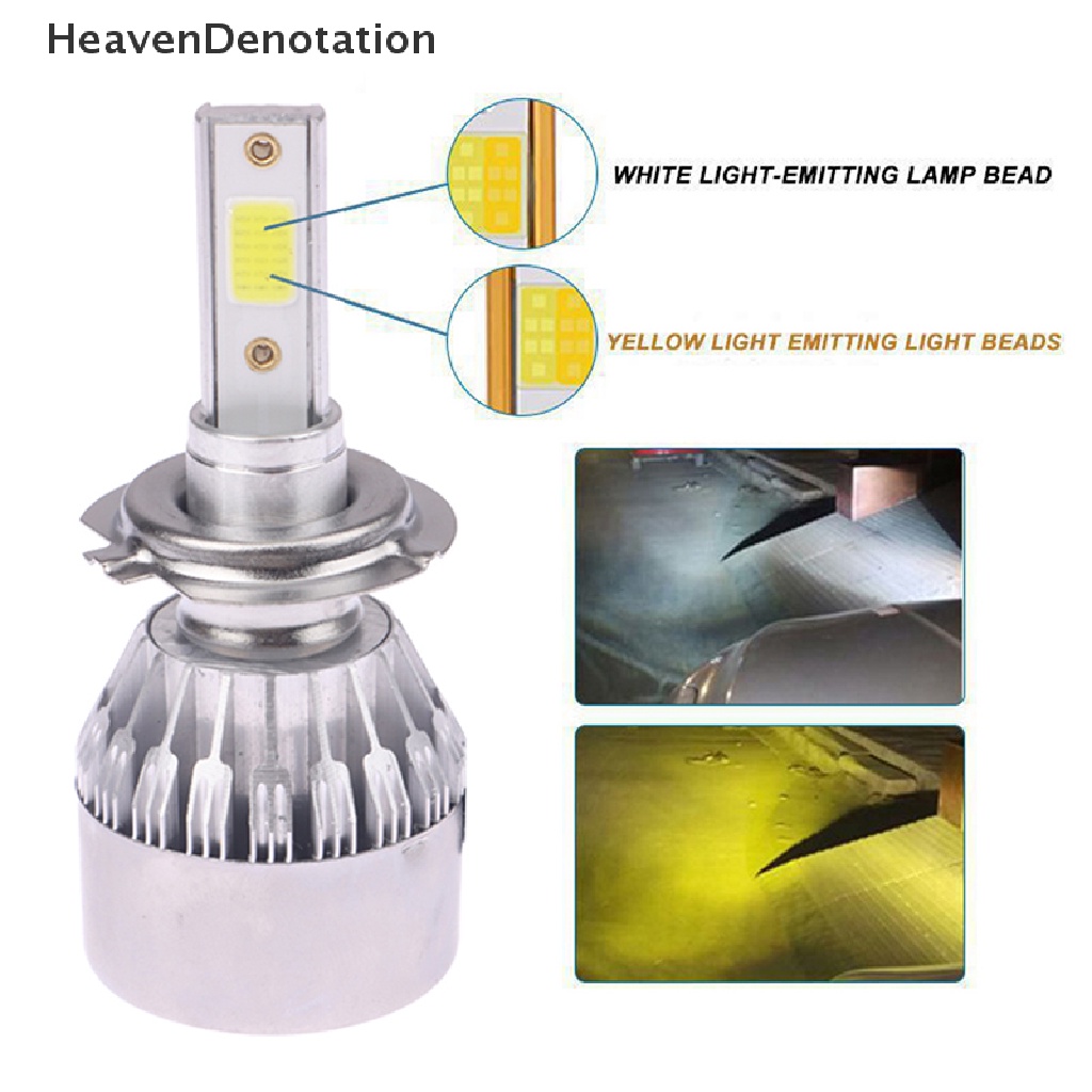 [HeavenDenotation] 2pcs LED Headlight Bulbs Lampu Mobil LED 6000K 36W 12V 3800LM Headlamps Otomatis HDV