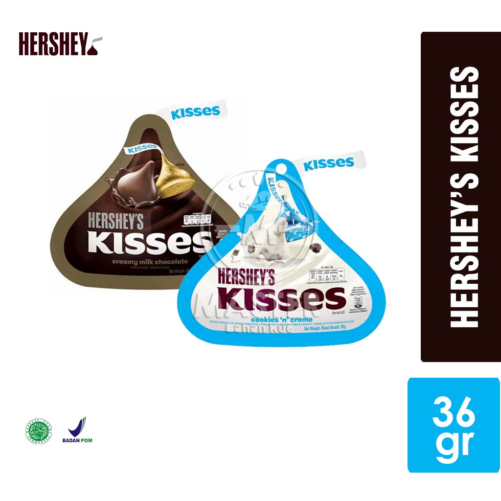 

Hersheys Kisses Chocolate / Cookies n Cream / Milk Chocolate / Cokelat Hersheys [36 gr]