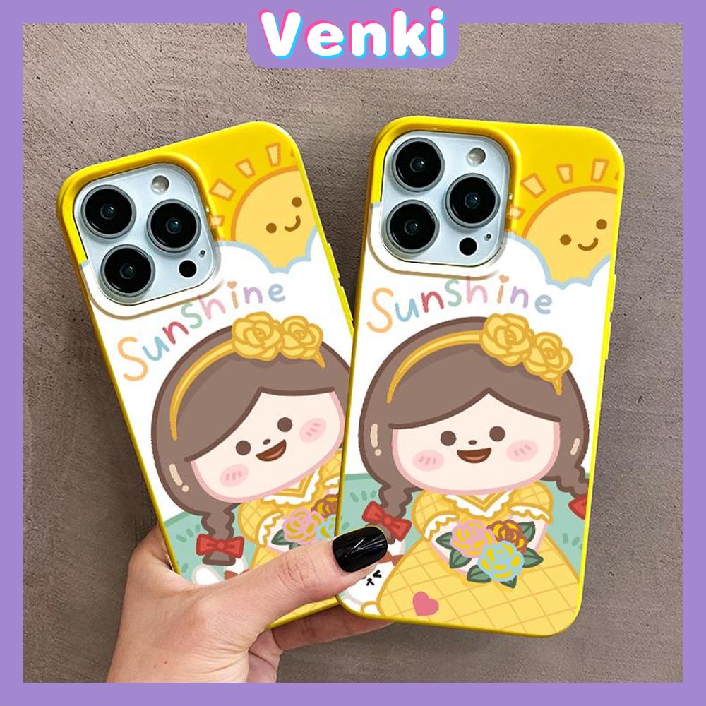 iPhone Case Soft TPU Glossy Yellow Candy Case Cute Sunshine Girl Camera Protection Shockproof For iPhone 14 13 12 11 Pro Max 7 8 Plus X XR