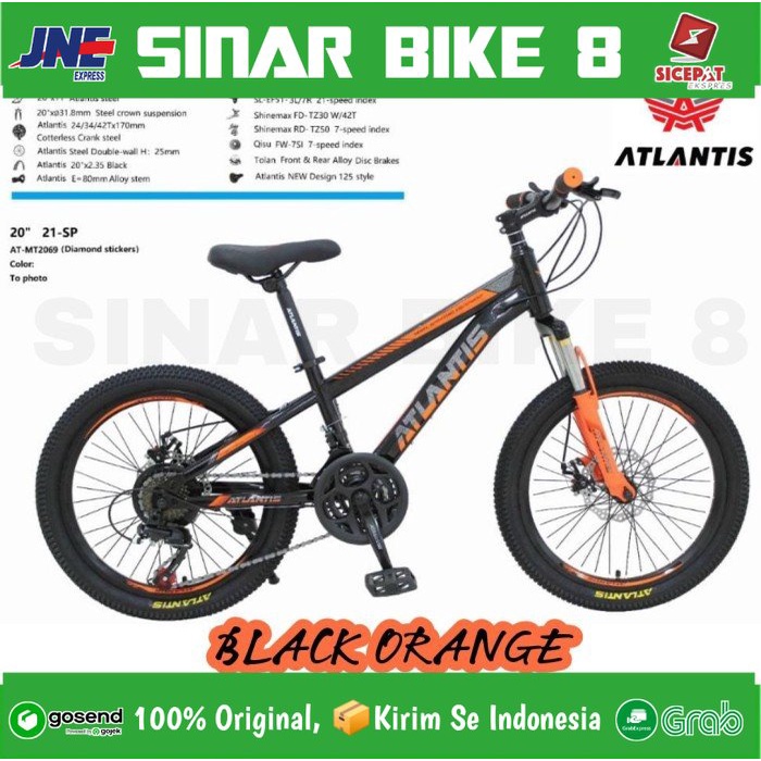 Sepeda Gunung MTB Foster 20 Inch 5522, MT-2069 Rem Cakram 21 Speed Usia 8-12 Tahun