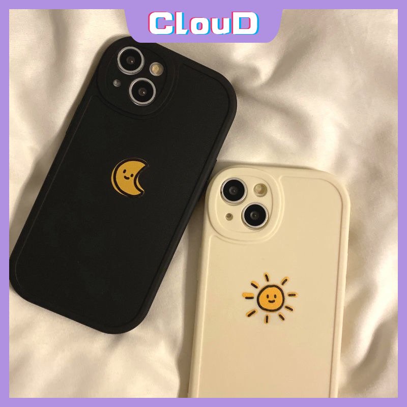 Pasangan Case Untuk Samsung A14 A04 A04s A32 A50s A50 A03 A21s A20 A20s A22 A31 A13 A52 A10s A52s A72 A12 A71 A23 A02s A30s A03s A73 A33 A53 A11 A51 Simple Lucu Bulan Matahari Soft Case