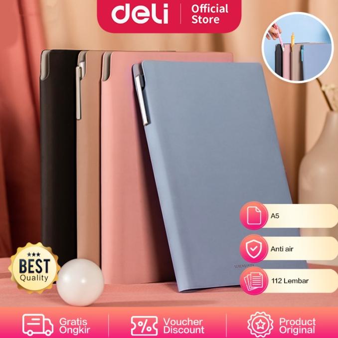 

Deli Leather Cover Notebook Buku Catatan Agenda Pocket Kulit A5 EN128L MURAH