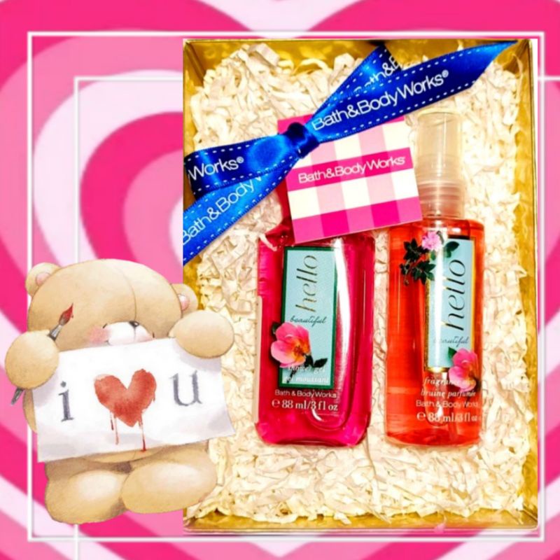 BBW HELLO BEAUTIFUL GIFT SET BATH &amp; BODY WORKS PAKET VALENTINE'S DAY HARI KASIH SAYANG